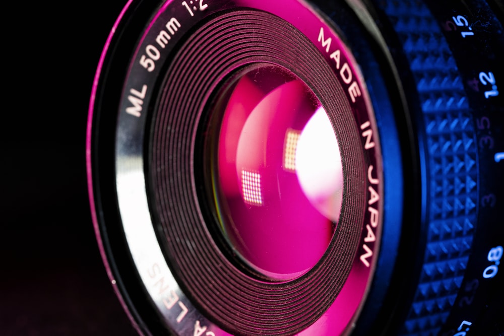 a close up of a camera lens