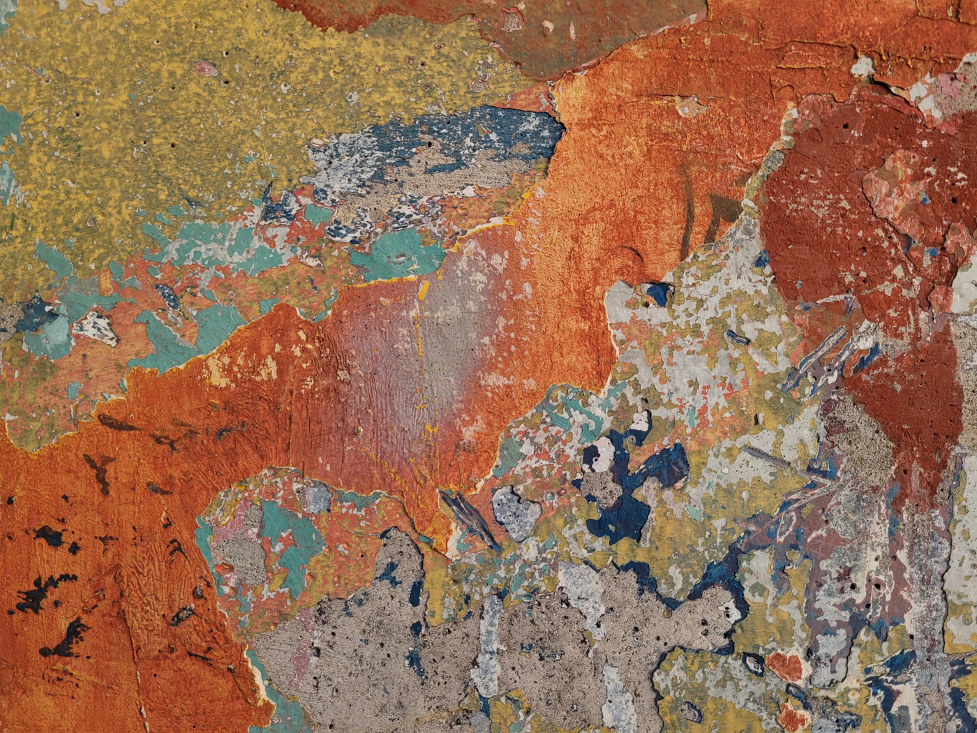Old wall with peeling paint