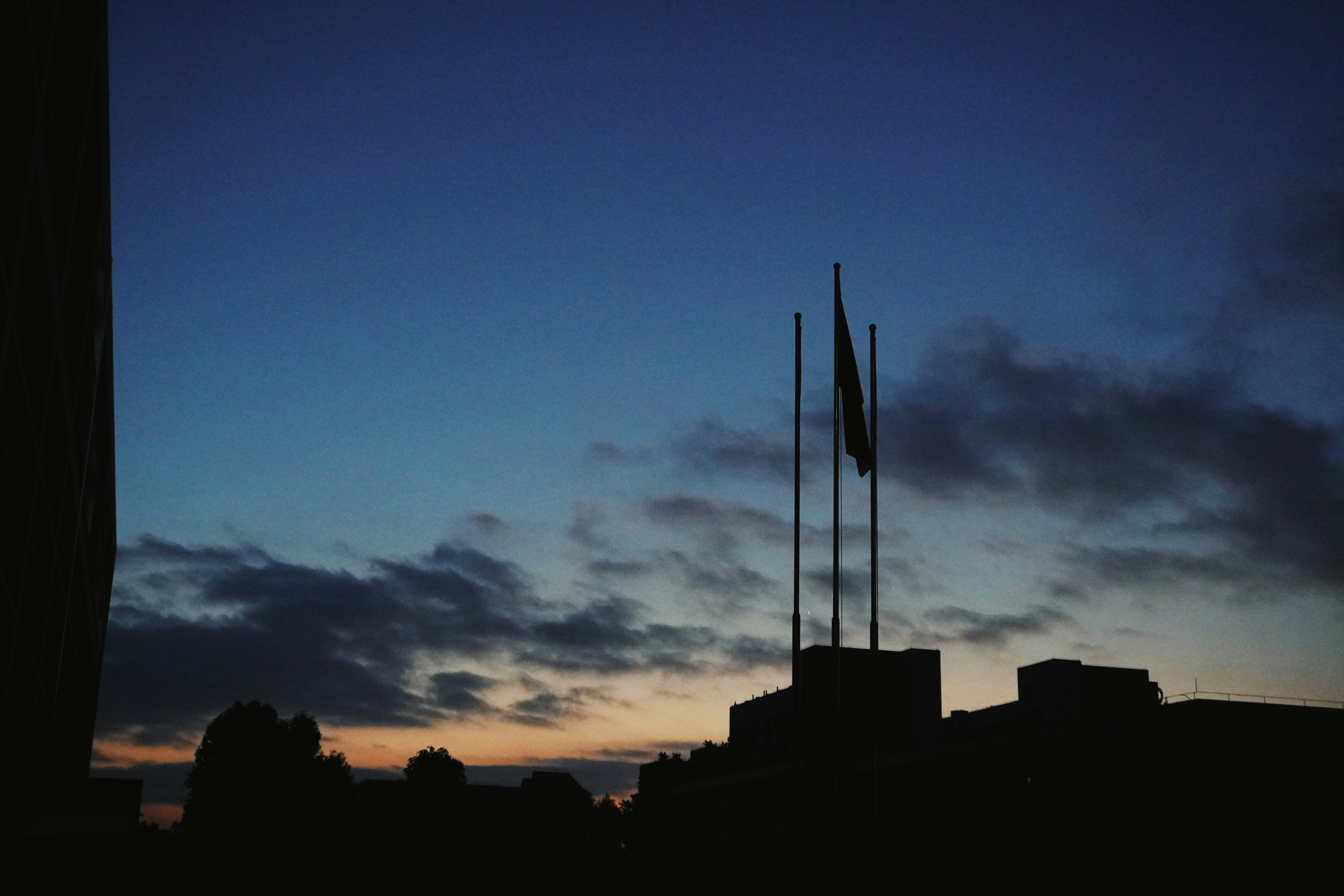 a building with a flag on top of it