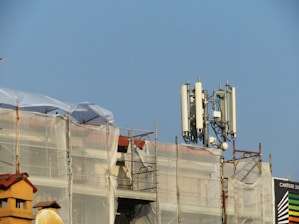 a building under construction with scaffolding around it