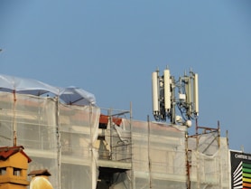 a building under construction with scaffolding around it