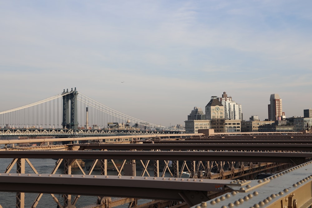 a view of a bridge over a body of water