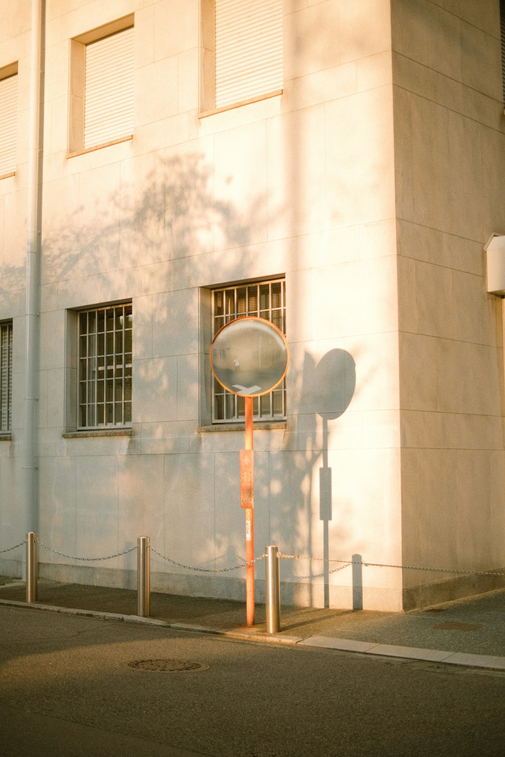 a street sign in front of a building