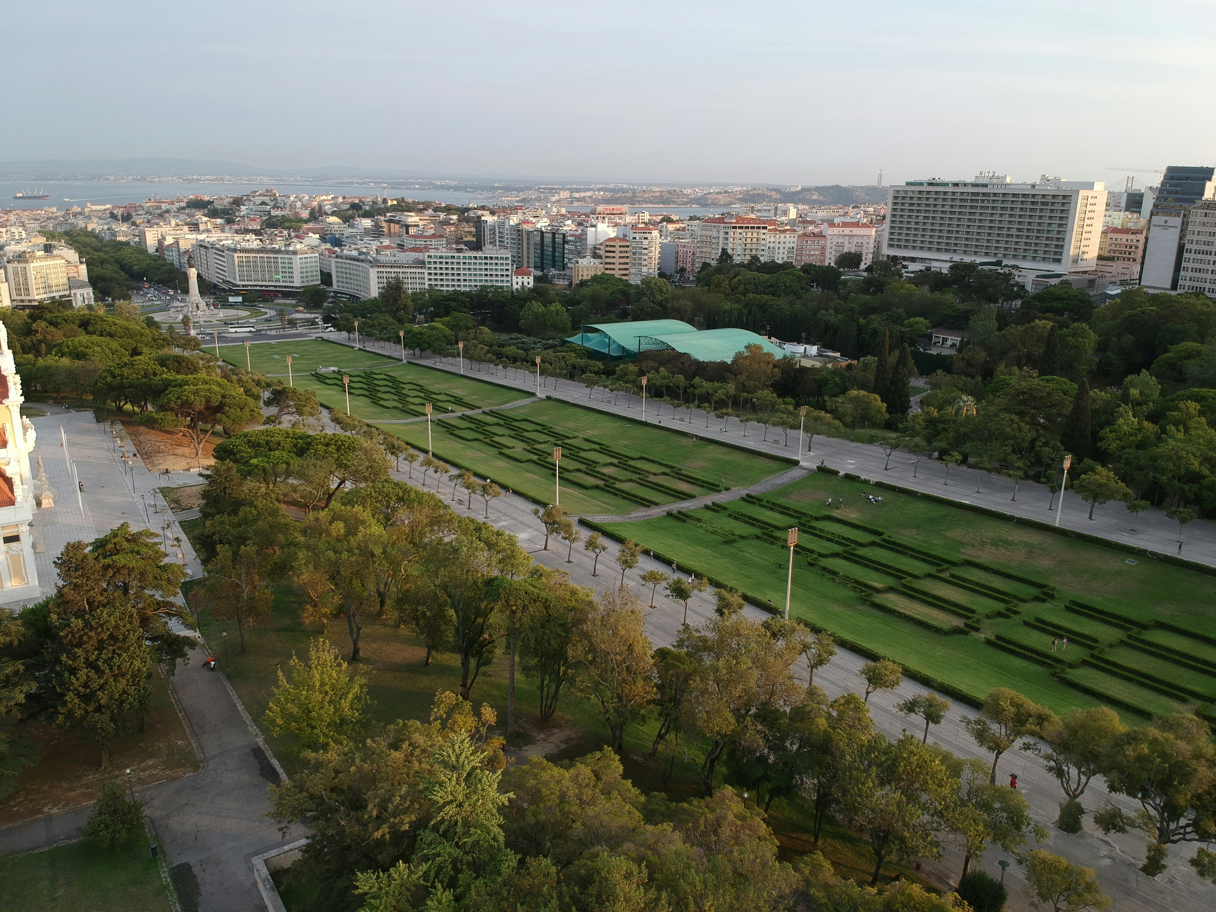 a view of a city from a tall building
