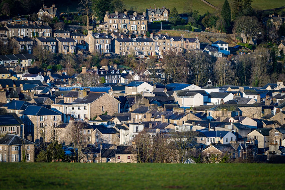 a view of a city with lots of houses