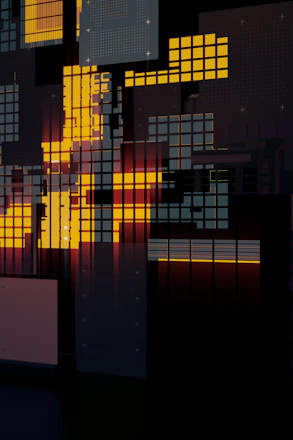 an abstract image of a city at night