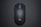 A sleek black gaming mouse with a matte finish and a central scroll wheel, featuring a logo near the bottom, positioned against a dark background.