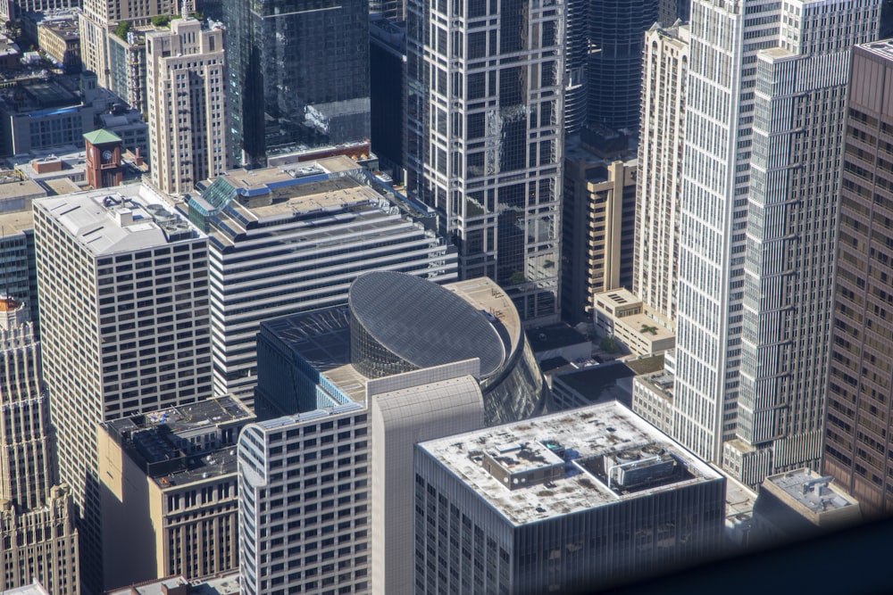 a view of a city from the top of a building