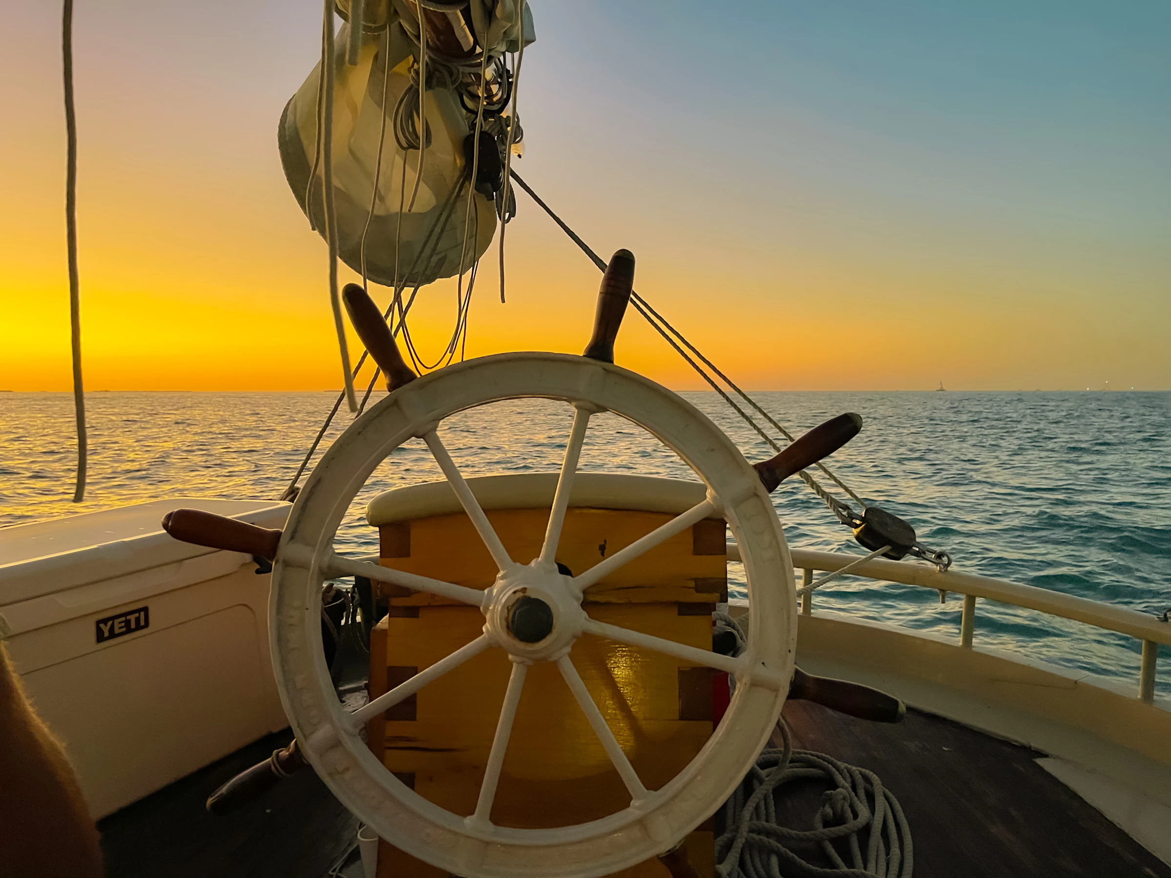 The Gulf turning gold as the sun drops