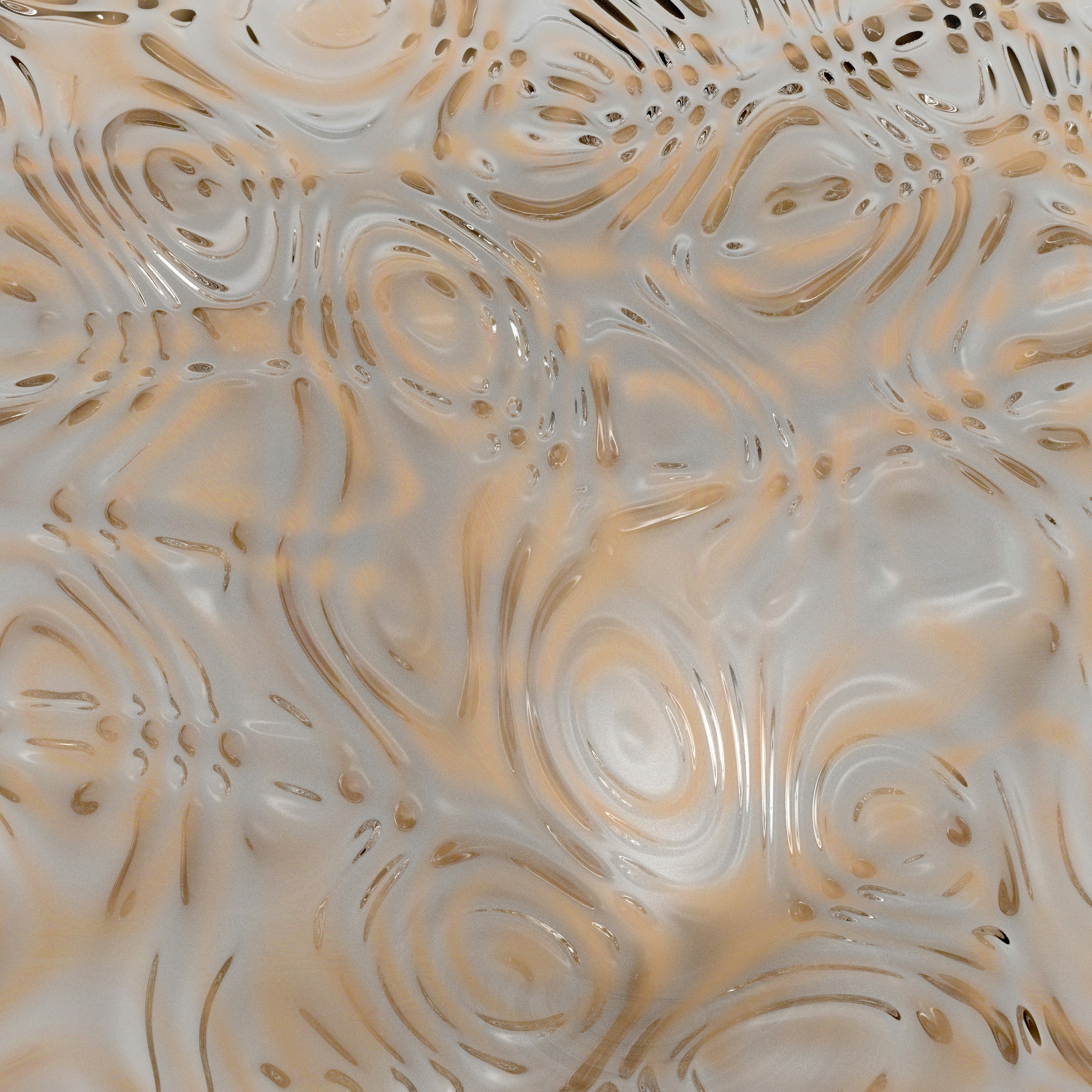 Fluid abstract digital painting with dark swirling forms and warm gold highlights, moody low-key atmosphere
