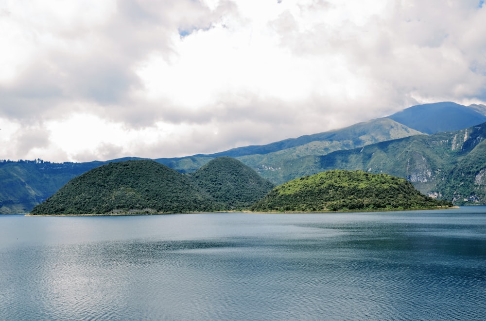 a large body of water surrounded by mountains