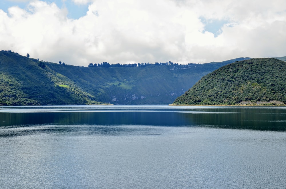 a large body of water surrounded by mountains