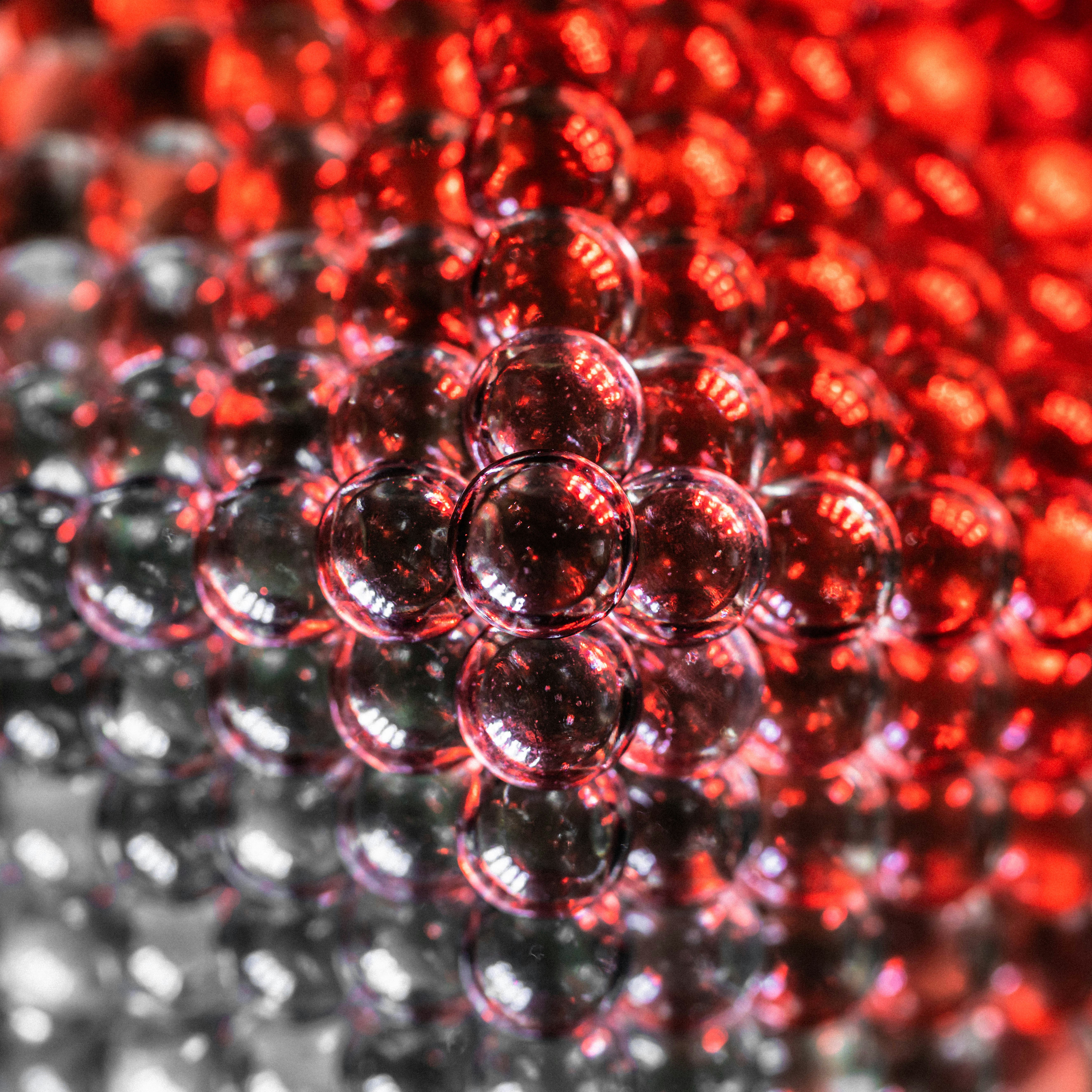 a close up of a red and black object