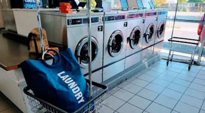 Máy giặt và túi đồ giặt