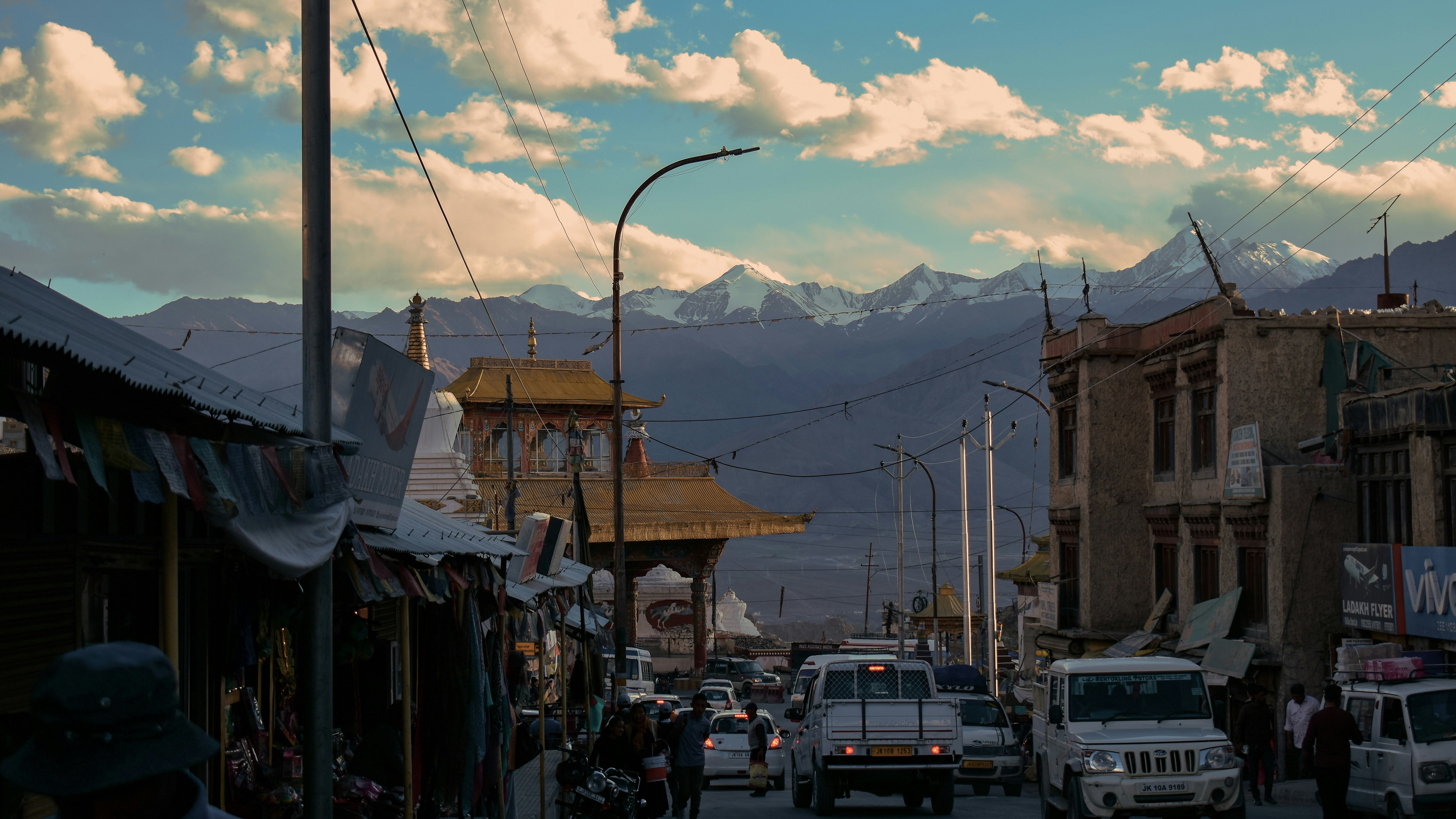 Monastery in Leh-Ladakh with mountains