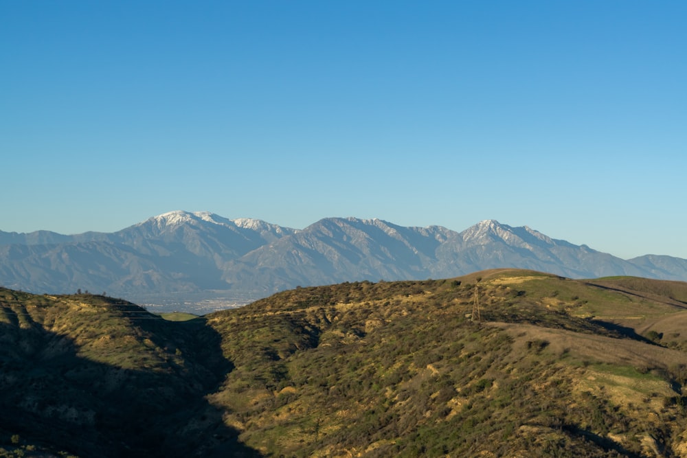 a view of a mountain range in the distance