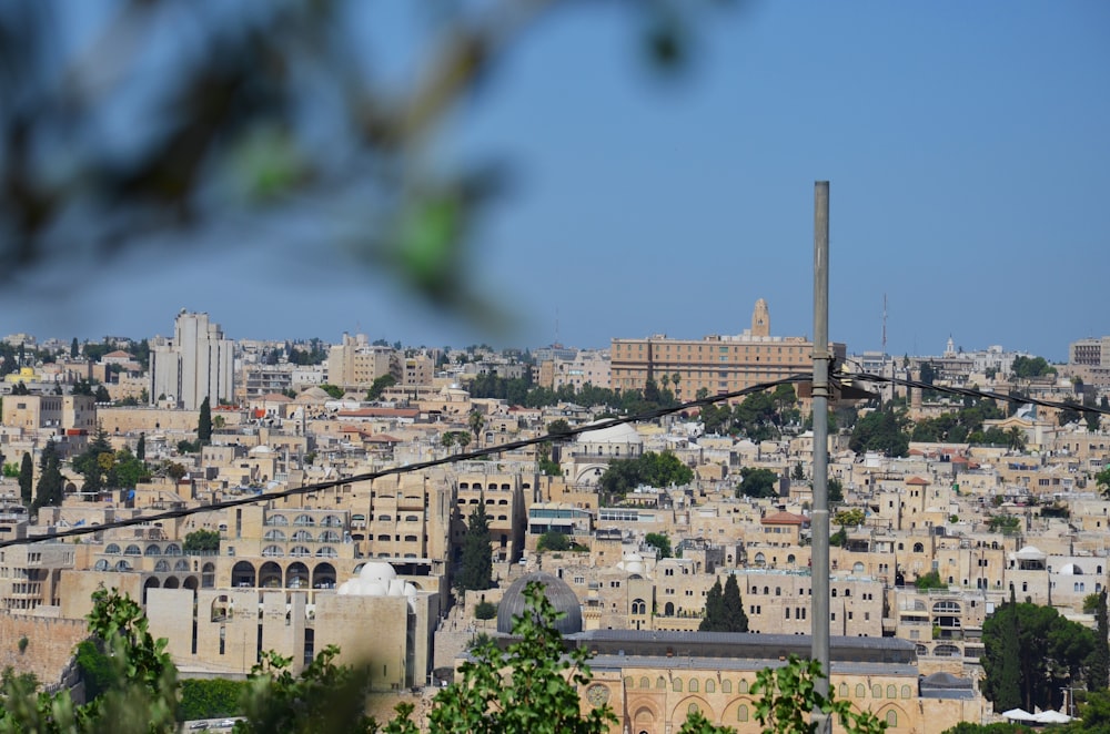 a view of a city from the top of a hill