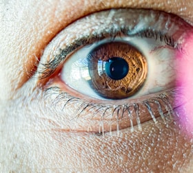 Close-up of iris scan device capturing biometric data for digital life certificate.