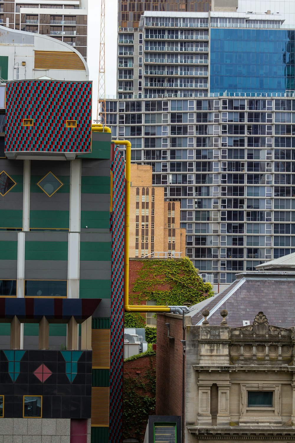 a view of a city with tall buildings