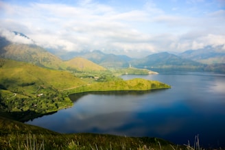 a large body of water surrounded by mountains