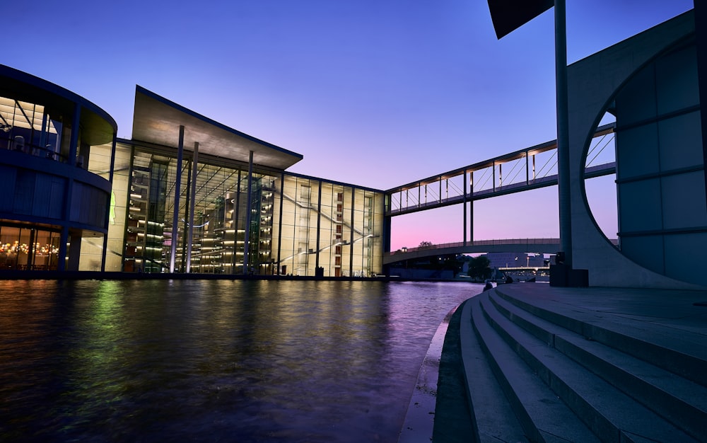 a building that is next to a body of water