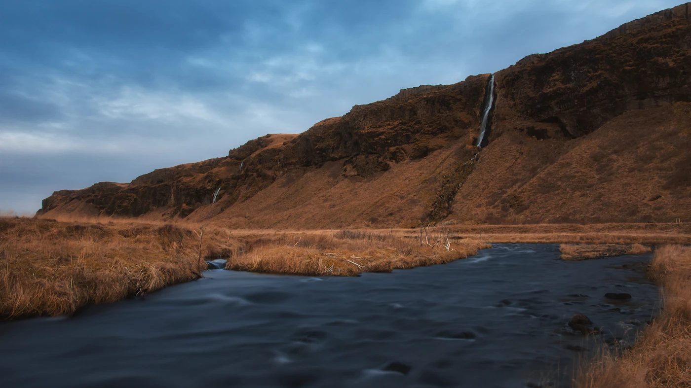 Landscape around Seljalandsfoss on the South Coast of Iceland