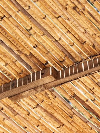 Close-up of bamboo furniture details showing natural textures and warm tones.