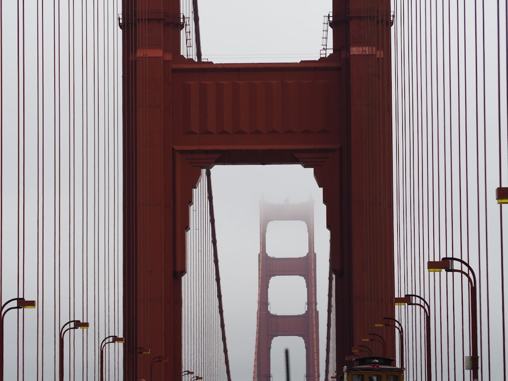 a view of the golden gate bridge in the fog