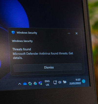 the screen of a laptop with the windows security button highlighted