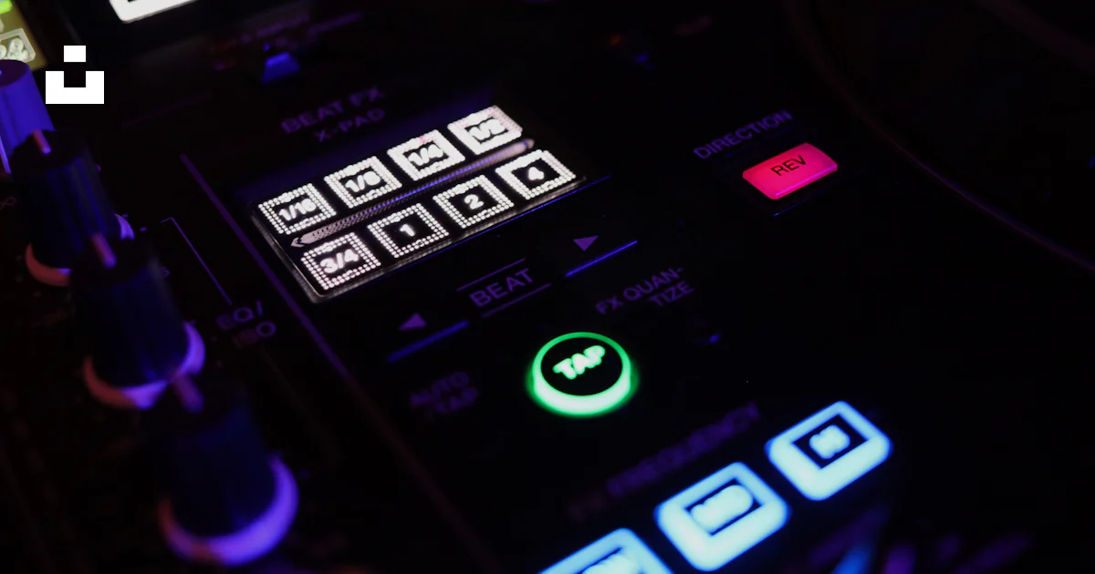 Dj Control Panel A close up of a control panel in a recording studio photo – Free Dj ...