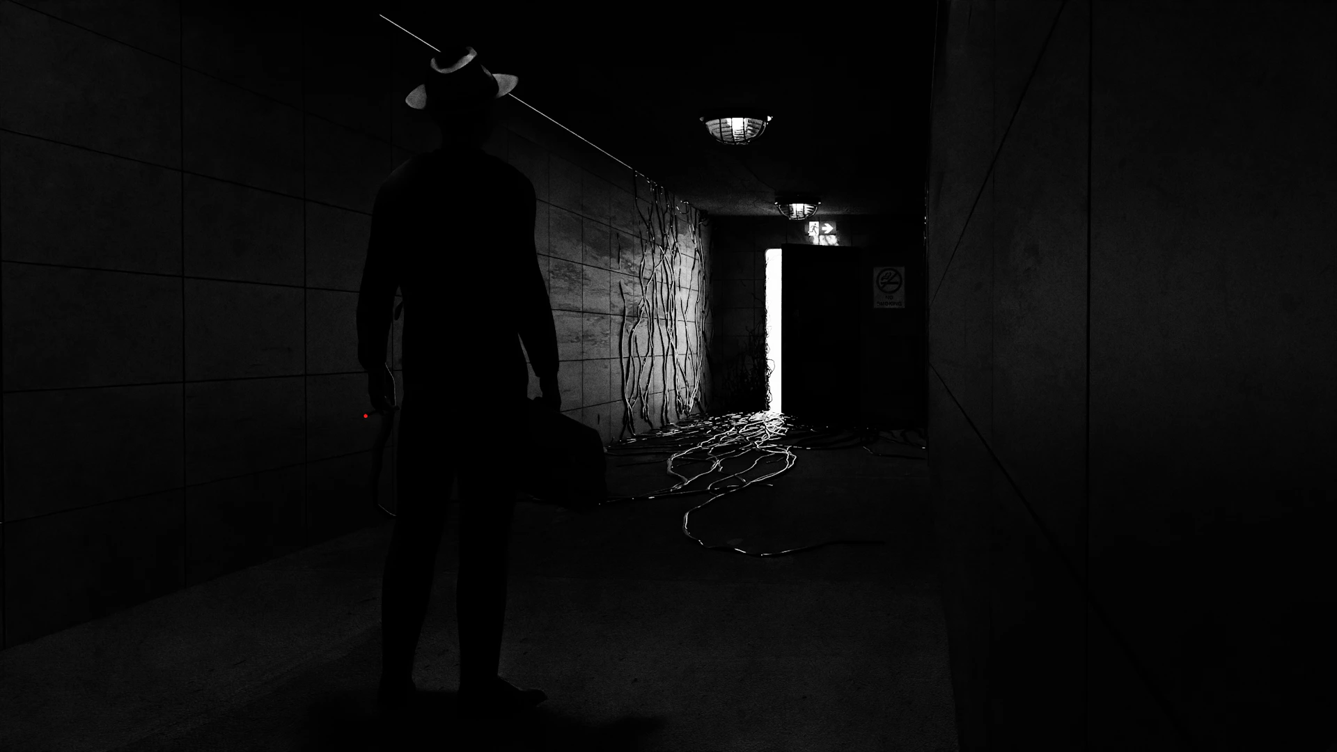 A vibrant still from a YouTube reel showing a clever visual gag involving a mysterious briefcase and a shadowy figure.
