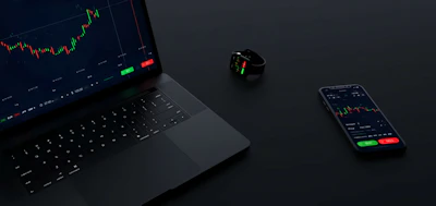 Trader workstation with multiple screens displaying real-time market data during the Q1 2026 S&P 500 earnings season
