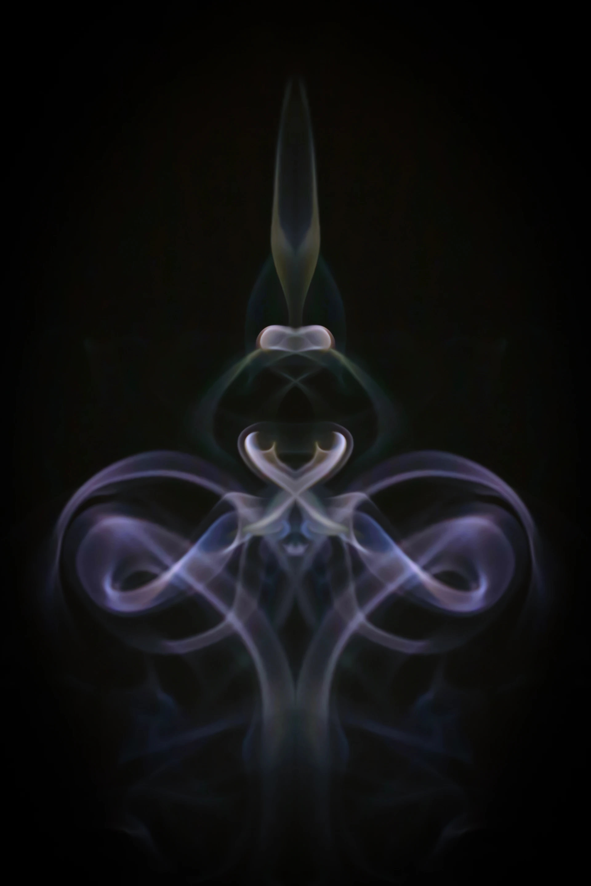 a black background with blue and white swirls