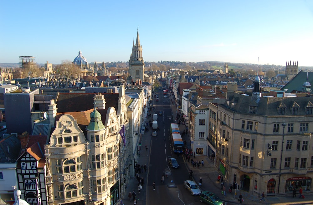 a view of a city from a high point of view