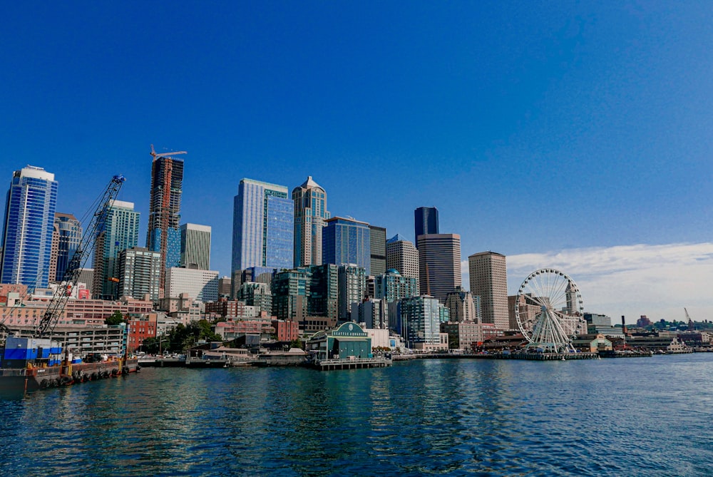 a view of a city from the water