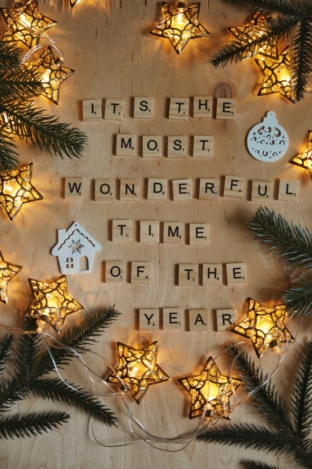 a wooden board with words written on it