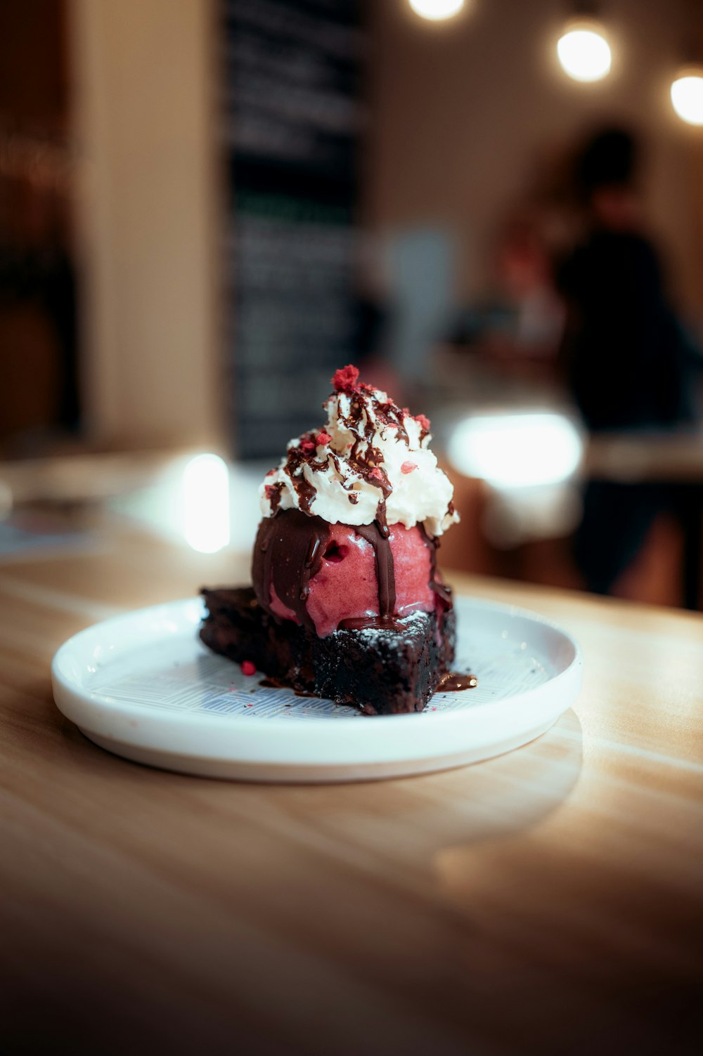 a piece of cake on a plate on a table