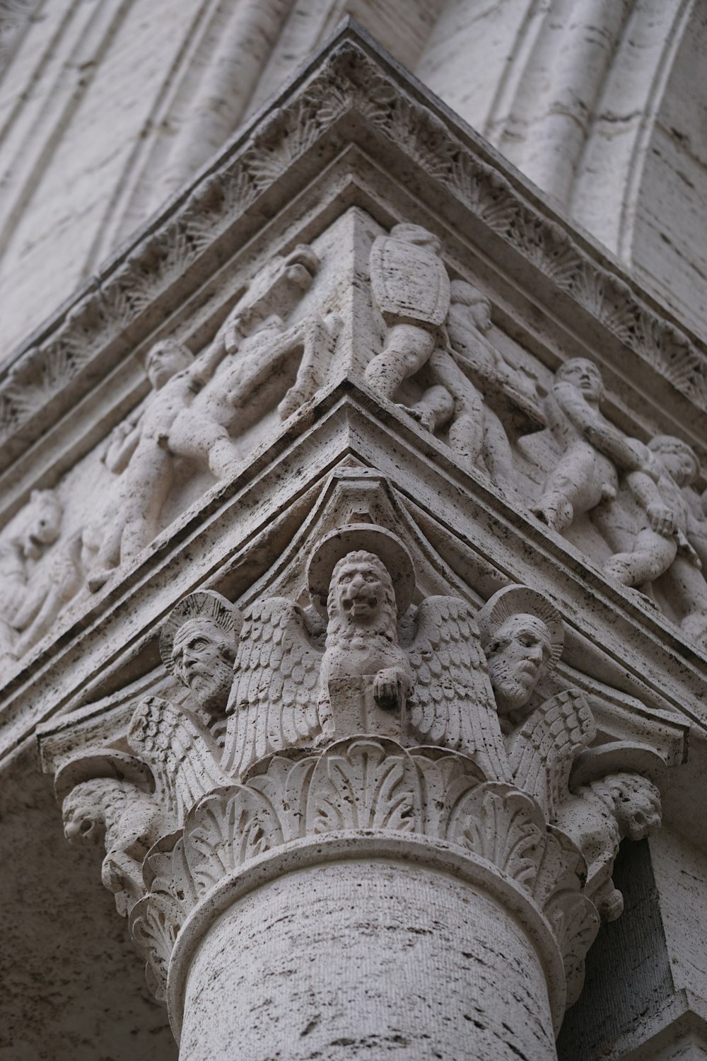 a close up of a column on a building