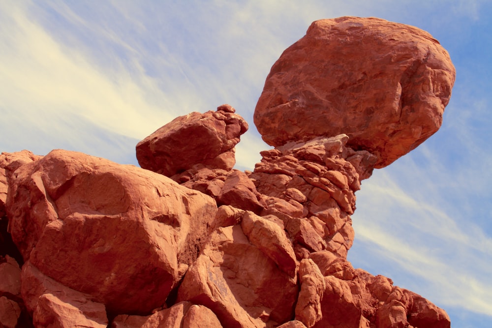 a rock formation with a sky background