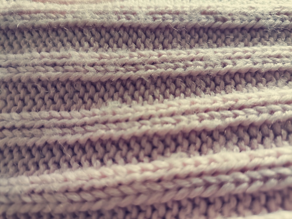 a close up view of a knitted blanket