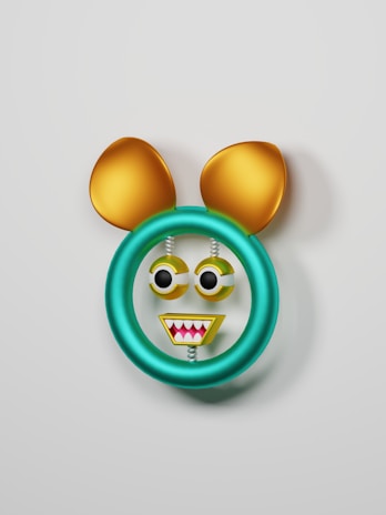 A whimsical figure with oversized eyes and gentle expression, surrounded by swirling pastel shapes.