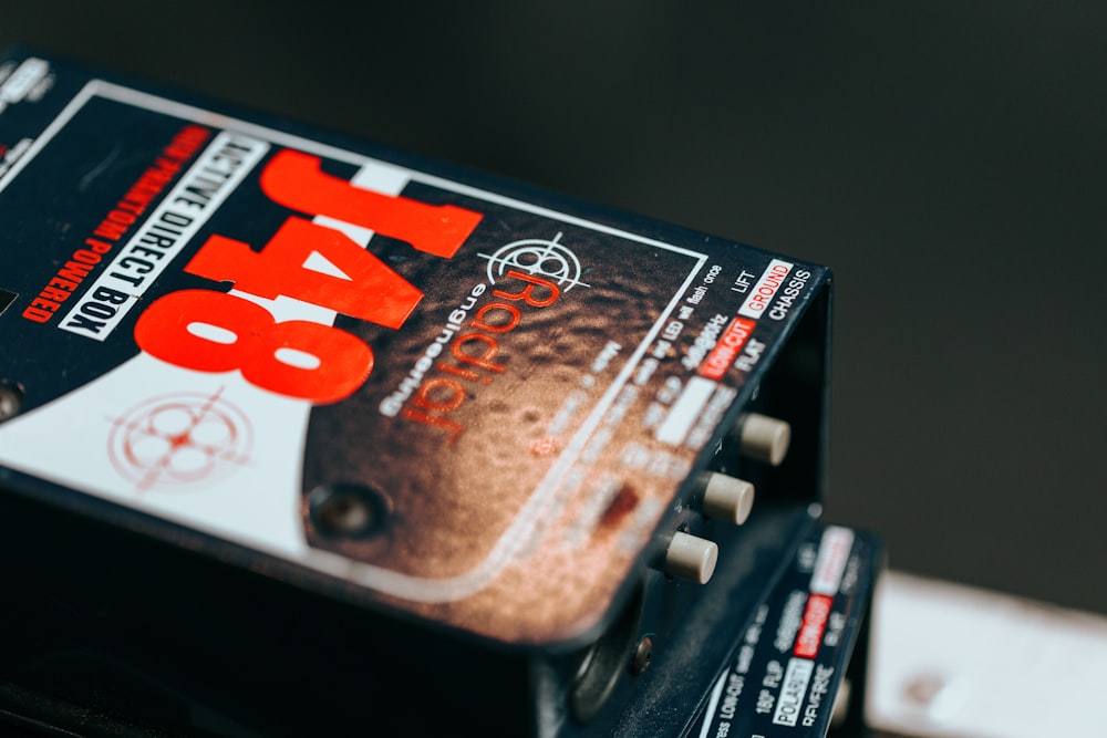 a close up of a guitar pedal pedal