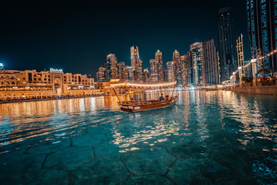 An abra boat crossing Dubai Creek