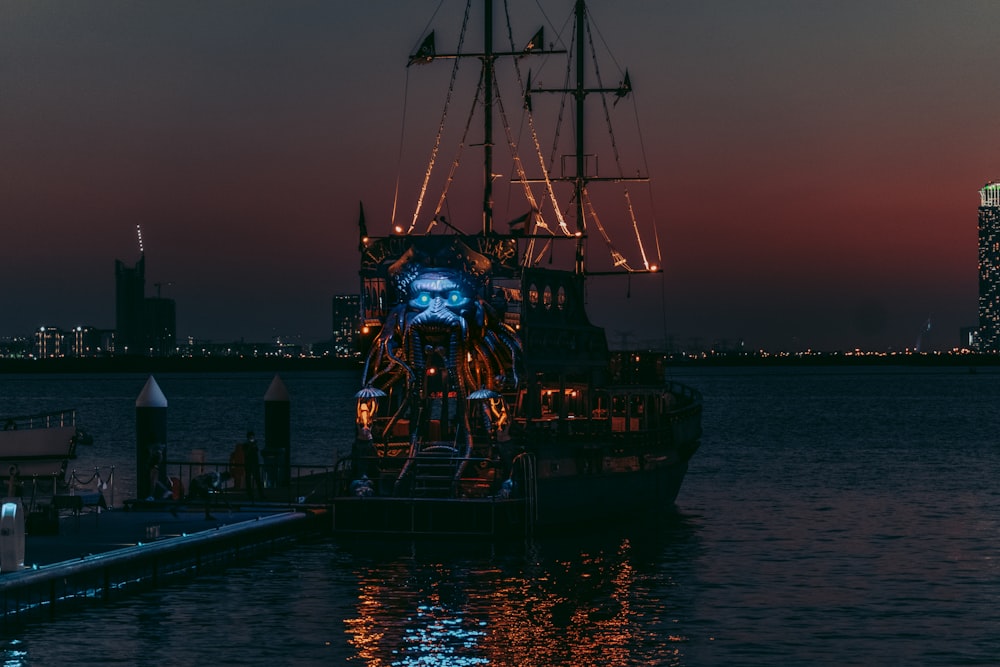 a boat that is sitting in the water