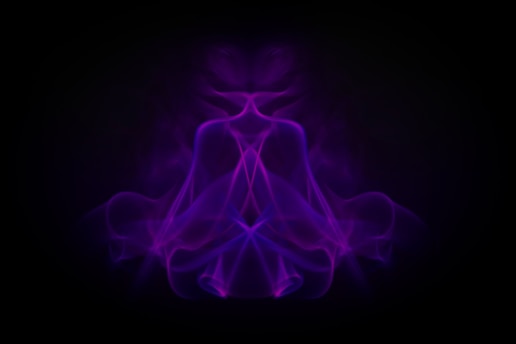 a purple smoke pattern on a black background