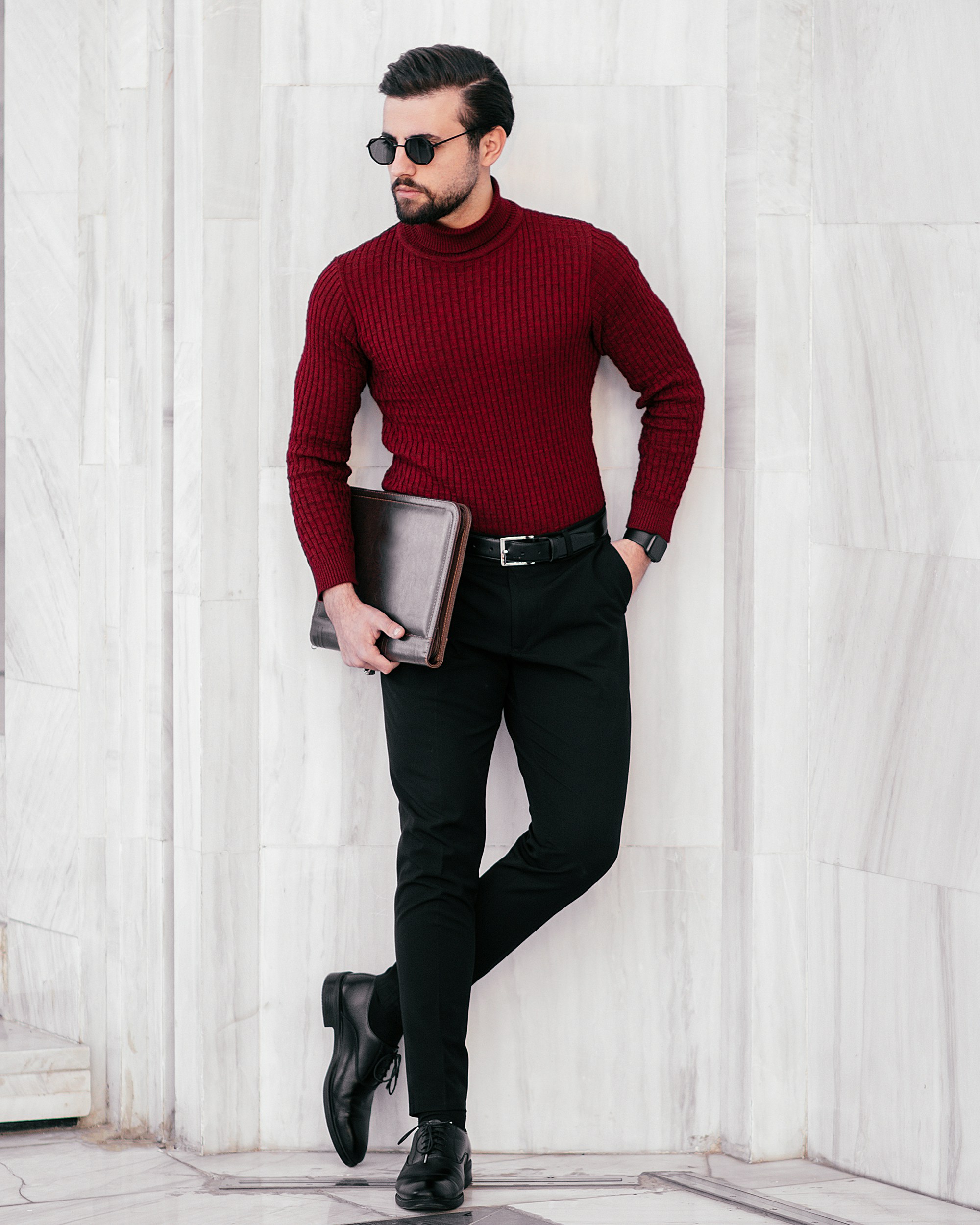 A man in a red sweater and black pants photo – Free Grey Image on Unsplash
