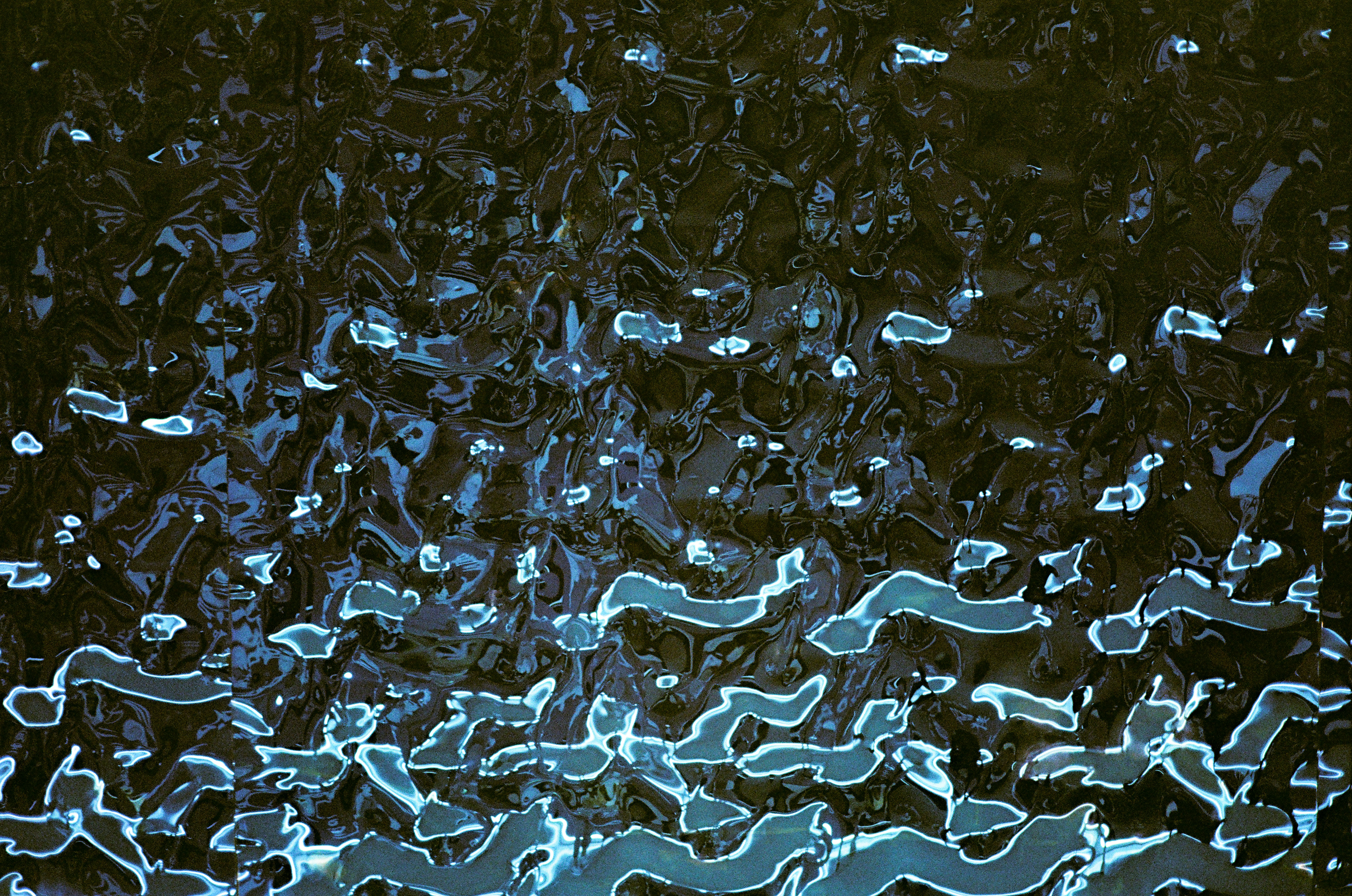 a large amount of blue and black objects