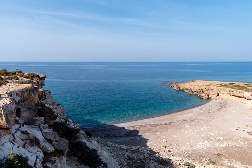 a view of the ocean from a cliff