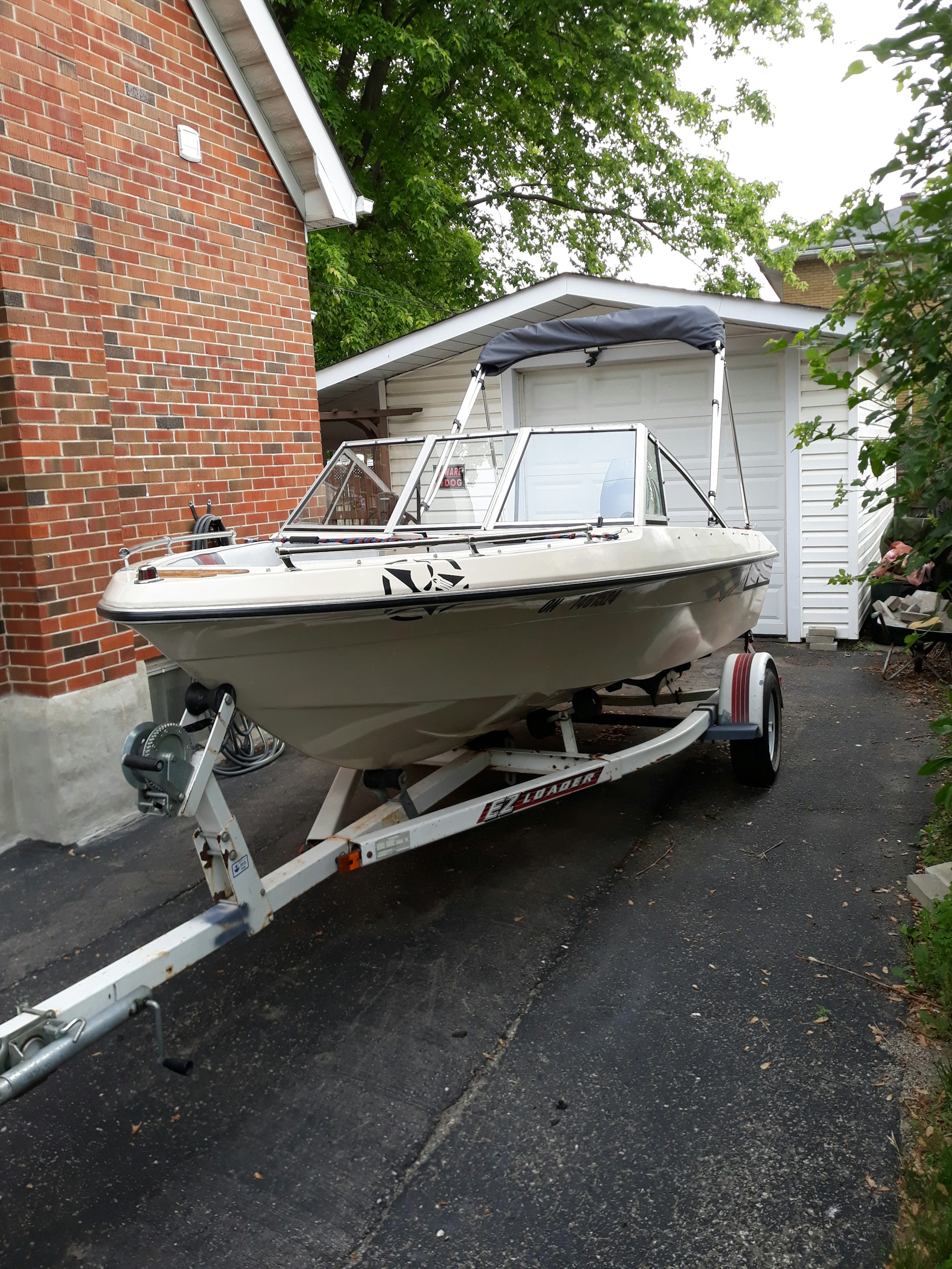 Boat on a trailer