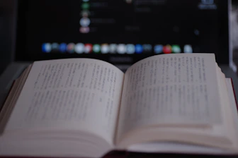 Focused candidate practicing text interpretation on a laptop